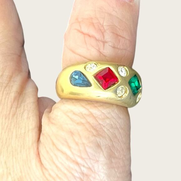 Multi color CZ band ring size 7, NIB - Picture 7 of 11